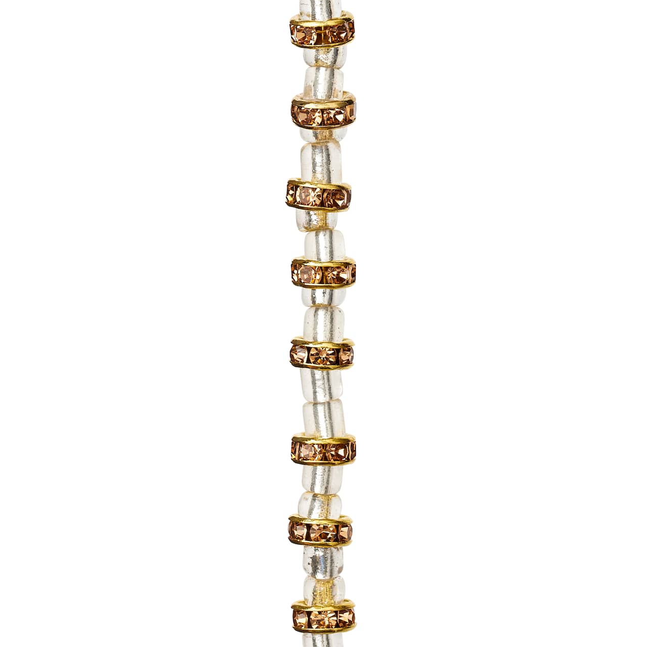 Amber Rhinestone Studded Rondelle Beads, 6mm by Bead Landing&#x2122;
